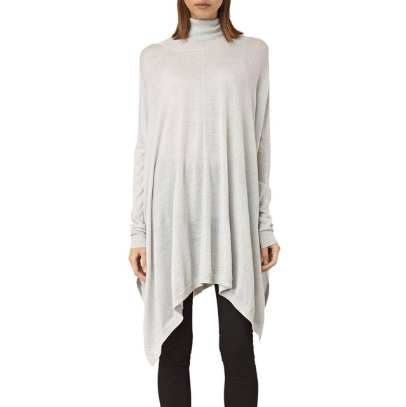 All Saints Sweaters - AllSaints Benton Cape poncho sweater gray